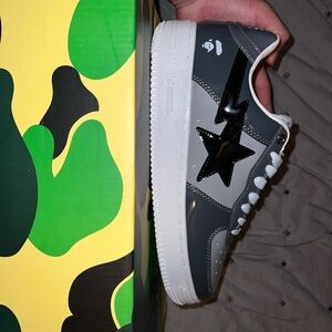 BAPE Gray and Black Sneakers